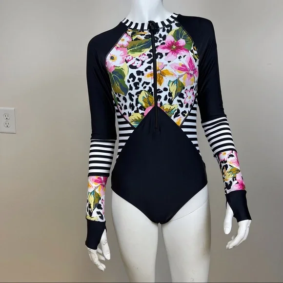 Long Sleeve One Piece Bathing Suit/Wet Suit - Picture 3 of 4
